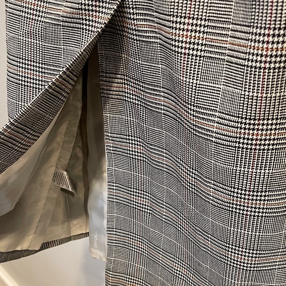 NWT Nordstrom PRIMA Gray Plaid Trench Coat Size M - Picture 7 of 9